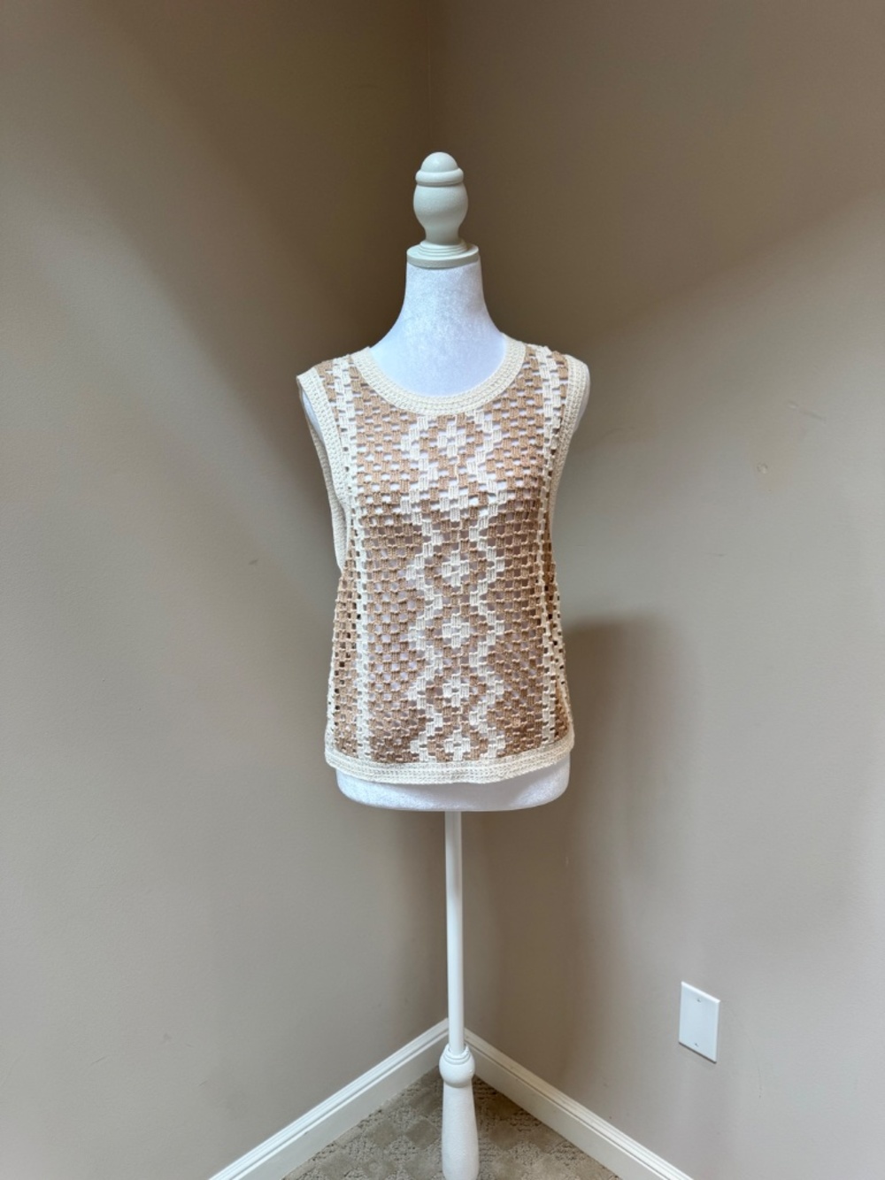 Z Supply Oasis Crochet Top & Loma Crochet Pant Set Beige Cotton Boho Small - Picture 6 of 12